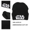 Star Wars Starwars Embroidery Speckled Yarn Acrylic Knit Beanie Cuff Beanie - 2 of 4