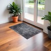 Black and Gray Chevron Non Skid Area Rug - 2 of 4