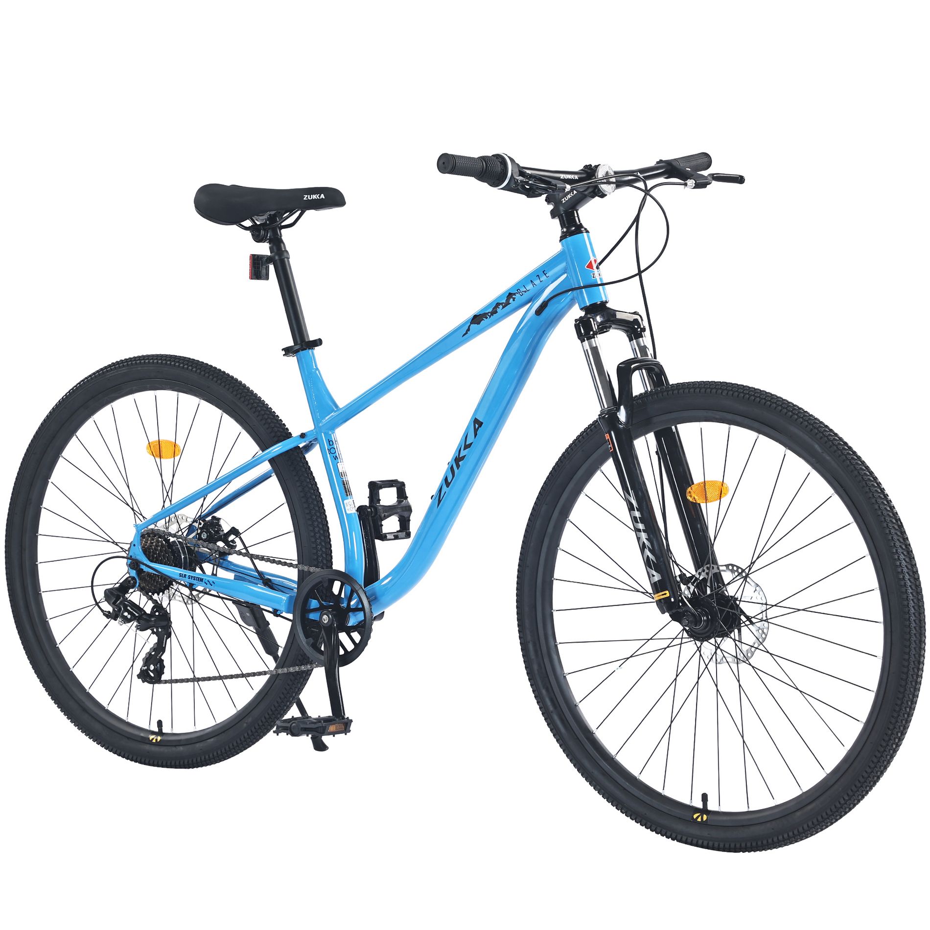 VASIP 29 Inch Mountain Bike for Adults & Kids, 8-Speed Gear System, Front Suspension Fork, Steel Frame MTB - Men Women Boys Girls,Blue