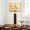 GTCLIGHTING 32.3" Faux Leather Table Lamps for Living Room,Black Gold Modern Nightstand Lamps with Metal hollow lampshade for Bedroom Bedside - 3 of 4