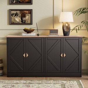 Bella Depot Modern 59" Sideboard, Accent Cabint Credenza TV Stand with Adjustable Shelves - 1 of 4