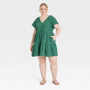 Women's Flutter Short Sleeve Woven Mini Skater Dress - Universal Thread™ - 1 of 3