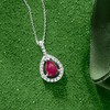Ross-Simons 1.00 Carat Ruby and .26 ct. t.w. Diamond Pendant Necklace in 14kt White Gold Size 20 - 2 of 3