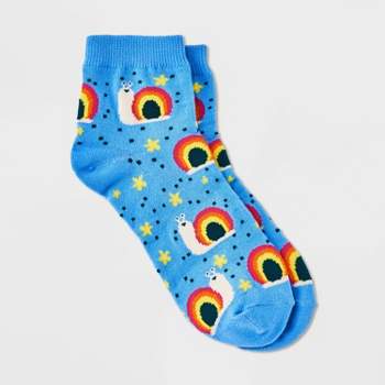 Women's Rainbow Snails Ankle Socks - Xhilaration™ Blue 4-10