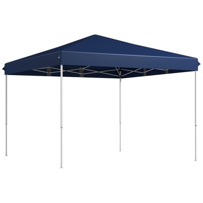 DOMETOUR 13' x 13' Pop Up Canopy Tent, Height Adjustable, with Wheeled Carry Bag for Outdoor Parties, Garden, Patio, Dark Blue