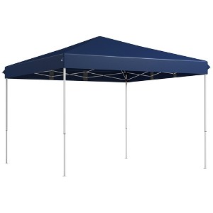 DOMETOUR 13' x 13' Pop Up Canopy Tent, Height Adjustable, with Wheeled Carry Bag for Outdoor Parties, Garden, Patio, Dark Blue - 1 of 4