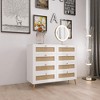 White Color 8 Drawers Chest of Drawers with Rattan Drawer Face Golden Legs and Handles - 3 of 4