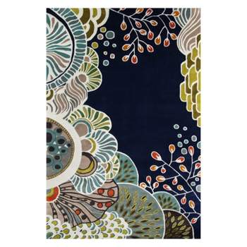 3'6"x5'6" Floral Tufted Accent Rug Navy - Momeni