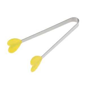 Unique Bargains Pcs Food Tongs Heart-Shaped Ice & Food Tongs Dishwasher Safe Stainless Steel Silicone 5 Inch 1 Pcs - 1 of 3