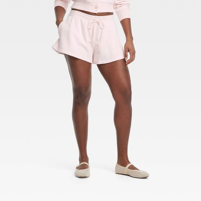 Women's Mid-Rise French Terry Pull-On Shorts - Universal Thread™ Light Pink S