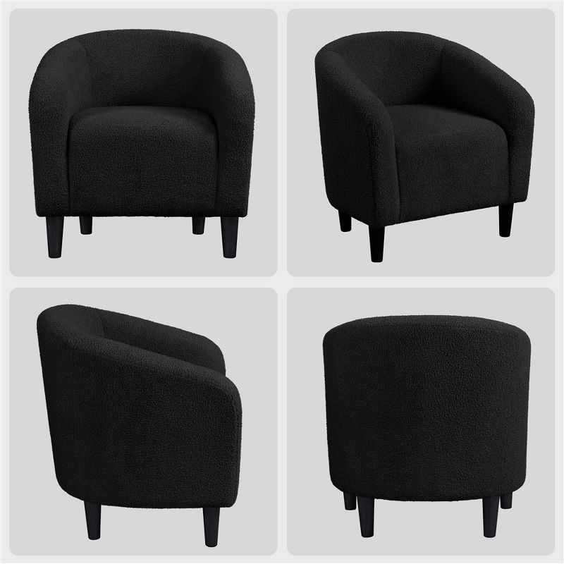 Yaheetech Upholstered Armchair Accent Barrel Chair, 4 of 11
