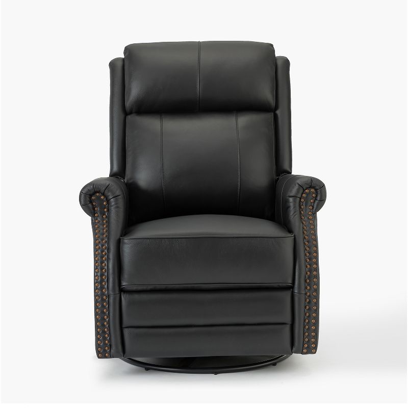 Irene 30.5" Wide Genuine Leather Manual Recliner with Rolled Arms | ARTFUL LIVING DESIGN, 1 of 14