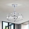 Warehouse Of Tiffany Elisabeta 25" Chrome Finished Modern LED Ceiling Fandelier with Remote Control - 2 of 3