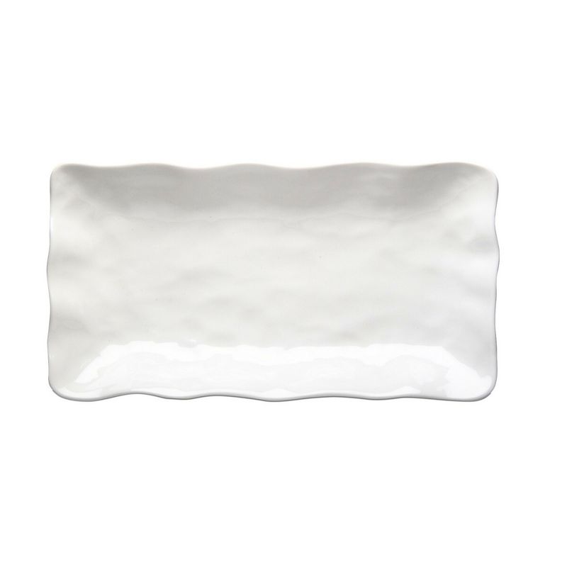 tagltd Formoso White Stoneware Deep Rectangular Dinnerware Serving Tray Platter Dishwasher Safe, 15.0L x 8.0W x 2.25H, 1 of 3