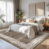 Modern Geometric Bordered Area Rug – Washable, Foldable, Stain-Resistant, Easy to Clean, Non-Slip for Living Room & Bedroom - 3 of 4