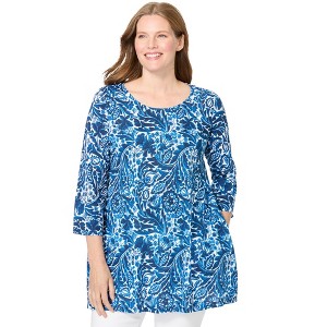 Woman Within Plus Size 2-Pocket Swing Tunic - 1 of 4