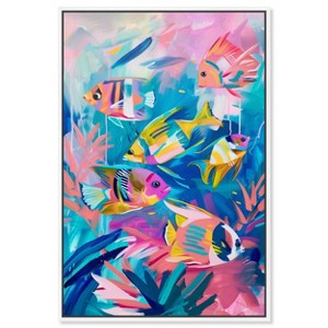 Art Remedy Colorful Sea Life Colorful Coastal Wall Art Framed - 1 of 4