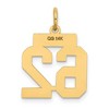 Black Bow Jewelry 14k Yellow Gold, Jersey Collection, Small Number 62 Pendant - 3 of 4