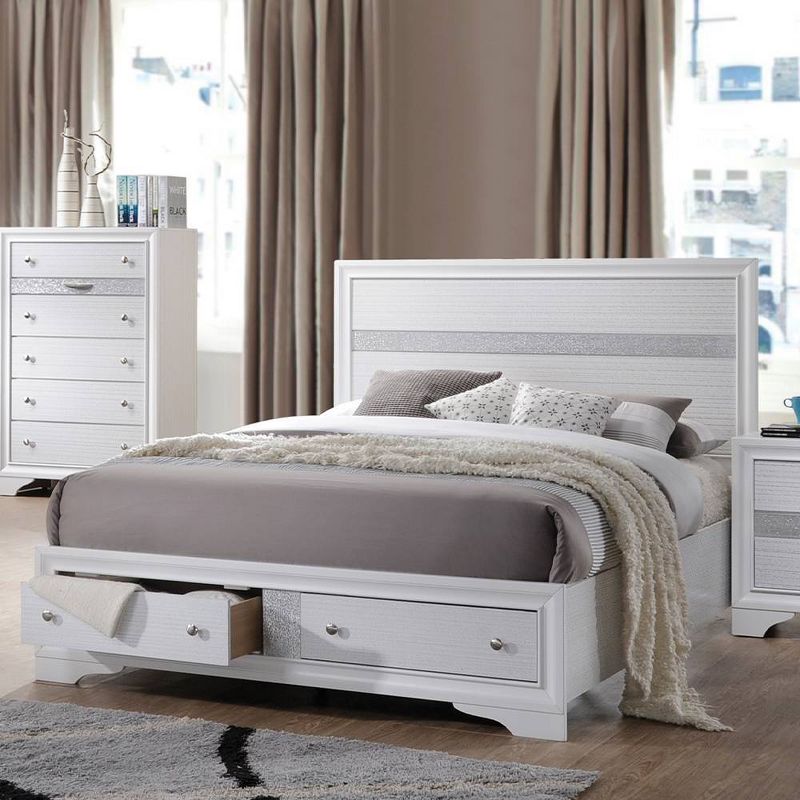 84&#34; Queen Bed Naima Bed White - Acme Furniture, 1 of 7