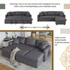 87.4"W Modern L-Shaped Sectional Sofa, Elegant Upholstered Sleeper Sofa Bed with Storage Chaise & 2 Throw Pillows, Gray - ModernLuxe - 4 of 4