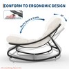 Bedroom Oversized Rocking Papasan Chair, Outdoor Papasan Rocking Chair w/ Cushions, Indoor Egg Rockings Lounge Chairs - 3 of 4