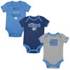 NCAA North Carolina Tar Heels Infant Boys' 3pk Bodysuit - 4 of 4