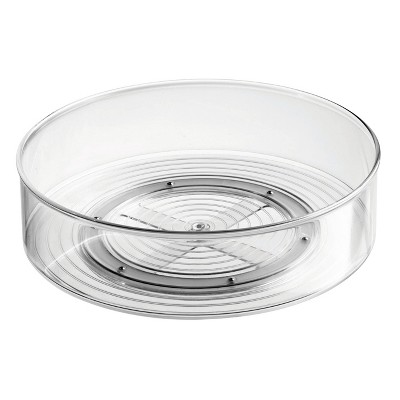 iDESIGN Fridge Binz Rotating Turntable Organizer Clear: Plastic Lazy Susan, 12" Diameter, Hand Washable Kitchen Storage