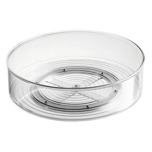 iDESIGN Fridge Binz Rotating Turntable Organizer Clear: Plastic Lazy Susan, 12" Diameter, Hand Washable Kitchen Storage - 1 of 4