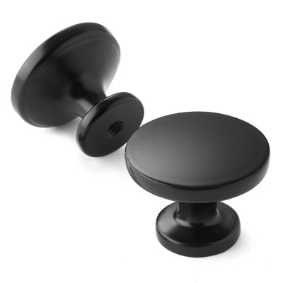 Matte Black Round Cabinet Knobs with Mounting Hardware, 10 Pack