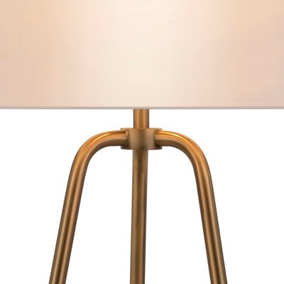 Marduk 25.5" White Linen Shade Tripod Table Lamp