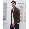 Mens Bomber Jackets Faux Suede Lightweight Flight Jacket Zip Up Active Coat - 3 of 4