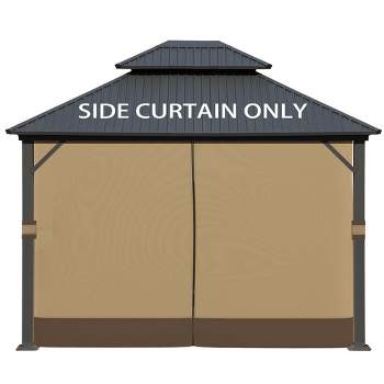Aoodor 10' x 10' Gazebo Curtain Set Protecting Privacy Side Walls 4 Panels (Curtain Only)