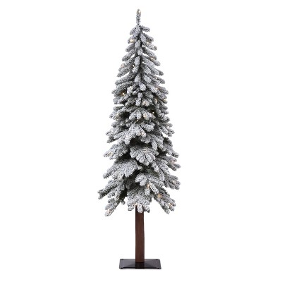 Haute Décor Pre-lit Lightly Flocked Alpine Artificial Christmas Tree with White LED Lights
