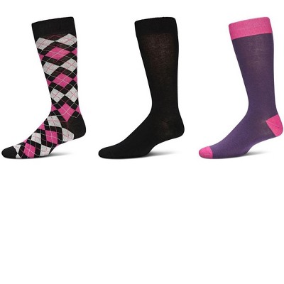 Memoi Zag Twist Cotton Blend Crew Sock 3 Pack
