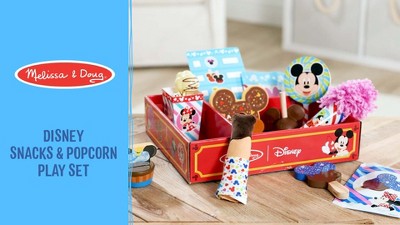 Melissa & Doug Disney Snacks & Popcorn Wooden Play Food Set – 24