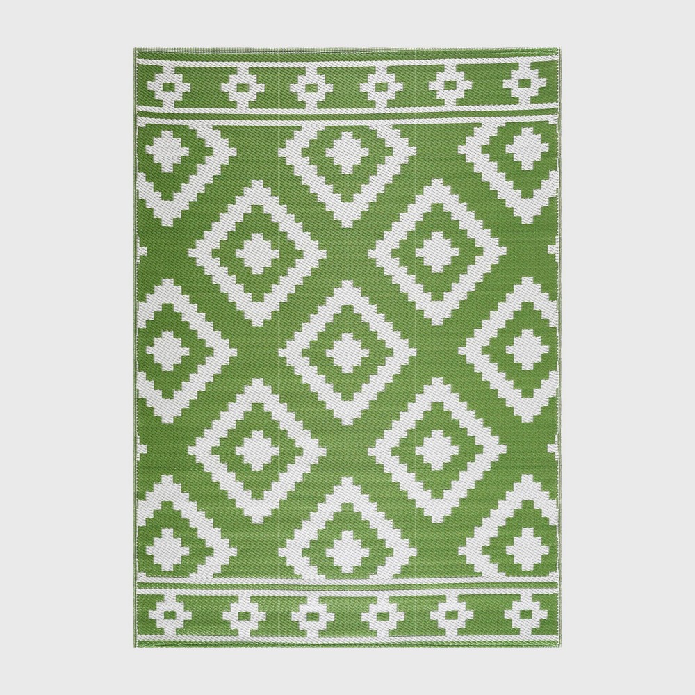 Photos - Area Rug Playa Rug 8'x10' Milan Recycled Plastic: Geometric, UV & Water-Resistant, Hose Clean