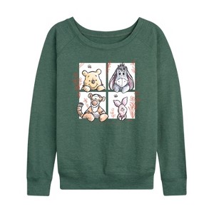 Women's - Disney - Winnie the Pooh Lightweight French Terry Wide Neck Long Sleeve Shirt - 1 of 4