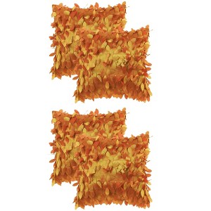Unique Bargains Solid Color 3D Sequins Leaf Indoor Outdoor Throw Pillow Covers 4 Pcs - 1 of 4