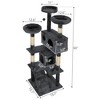 JUJABU Gray Cat Tree Cat Tower with Scratching Ball - 2 of 4