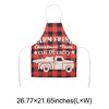 Unique Bargains Christmas Aprons Linen Red Black Beige 21.65"x26.77" 1 Pcs - 3 of 4