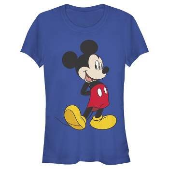 Juniors Womens Mickey & Friends Smiling Mickey Mouse Portrait T-Shirt