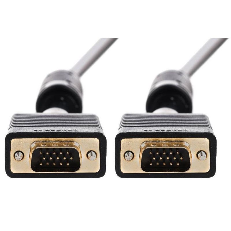 Monoprice Super VGA Monitor Cable - 6 Feet - Black | Male to Male with Ferrite Cores (Gold Plated), 3 of 6
