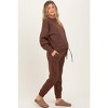 Pinkblush Brown Fleece Long Sleeve Maternity Pullover & Jogger Set - 3 of 4