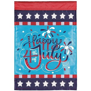 Dicksons Magnolia Garden Happy Fourth of July Red White Blue 18 x 13 Polyester Outdoor Garden Flag - 1 of 2