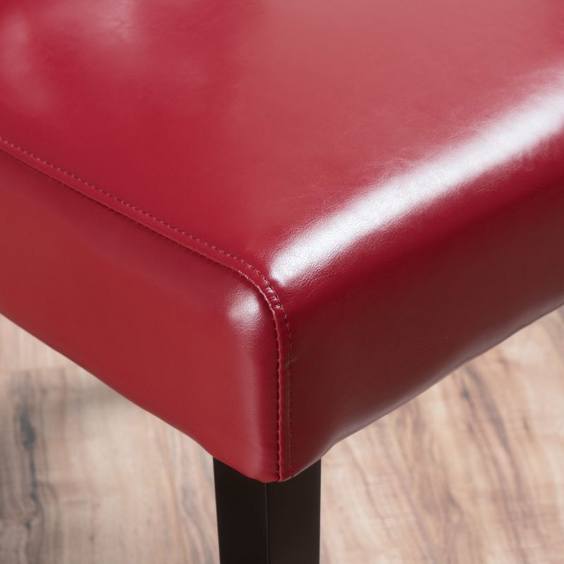 Set of 2 Gentry Bonded Leather Dining Chair Red - Christopher Knight Home, 5 of 6