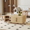 43.3" MDF Spider Web Textured Coffee Table with Multi-Functional Storage, Modern Minimalist Geometric Design - 2 of 4