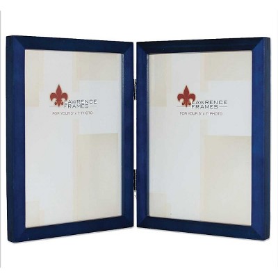 Lawrence Frames 5x7 Hinged Double Blue Wood Picture Frame - Gallery Collection 755757D