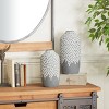 Olivia & May Set of 2 Ceramic Mosaic Inspired Vase Gray - Modern Stoneware, Indoor Use, Tabletop Decor - 2 of 4