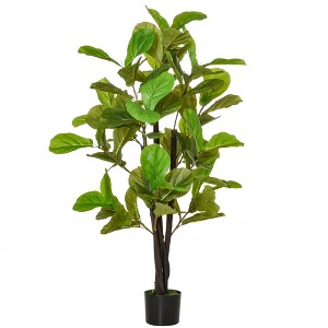 COWLOWN Artificial Fiddle Leaf Fig Tree, Faux Decorative Plant in Nursery Pot for Indoor or Outdoor - 1 of 4