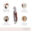 Twine Wood Handle Double HInged Corkscrew, Stainless Steel Wine Key with Foil Cutter - 3 of 4